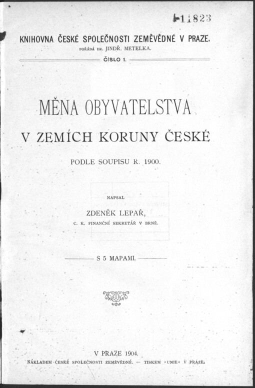 Měna obyvatelstva v zemích Koruny české podle soupisu r. 1900
