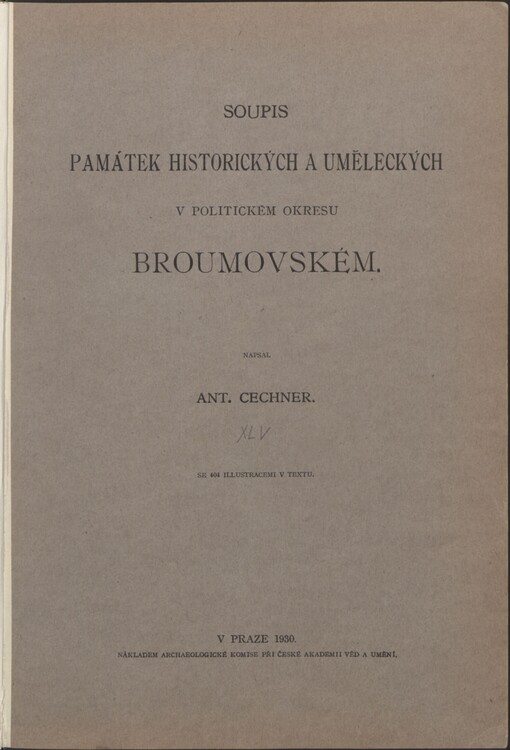 Soupis památek historických a uměleckých v republice Československé.A,Země česká.