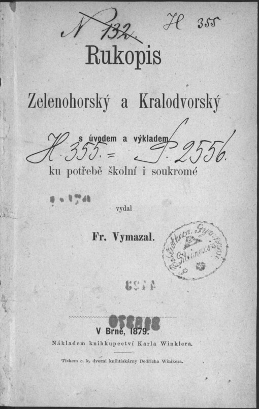 Rukopis Zelenohorský a Kralodvorský