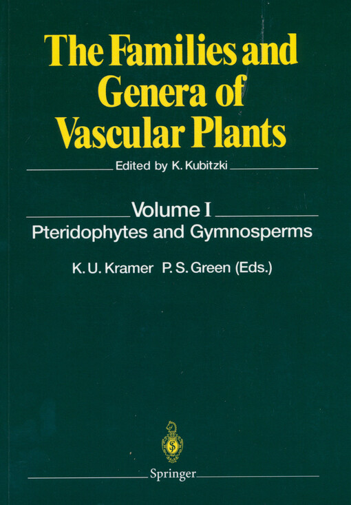 The families and genera of vascular plants. I, Pteridophytes and Gymnosperms
