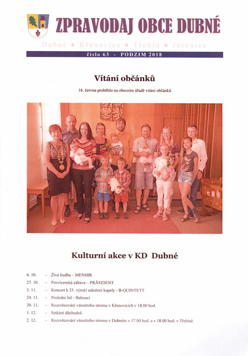Zpravodaj obce Dubné