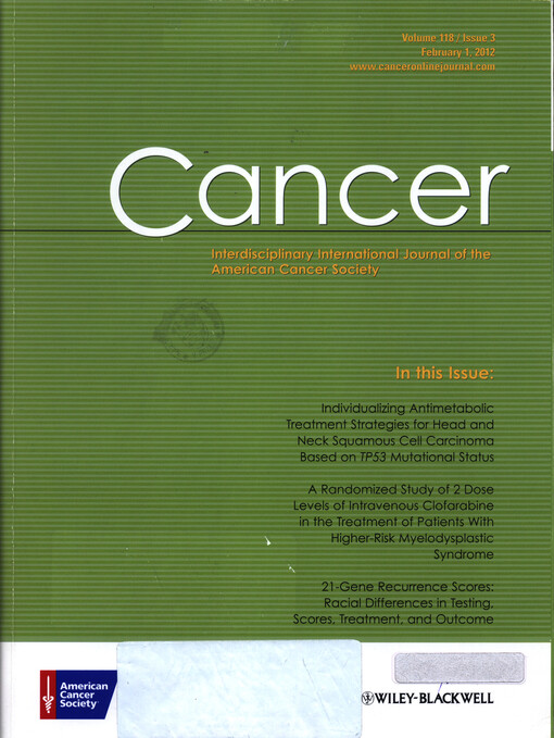 Cancer : interdisciplinary international journal of the American Cancer Society