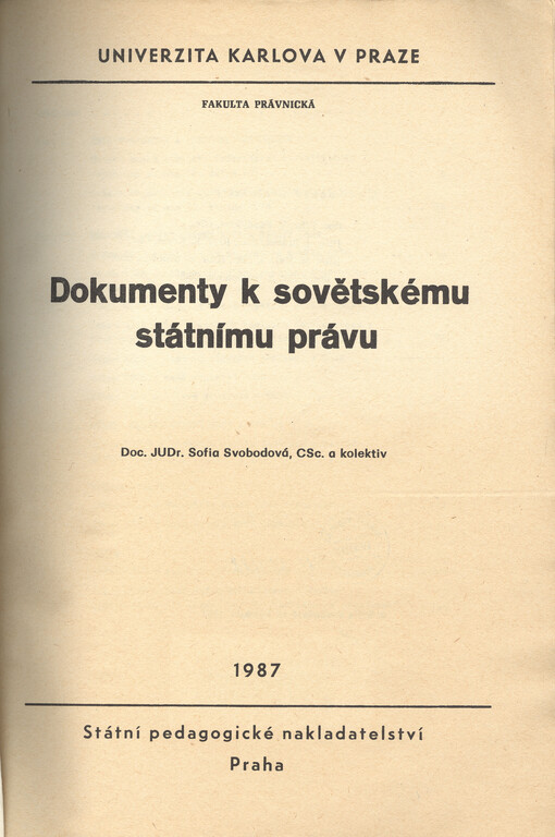 Dokumenty k sovětskému státnímu právu