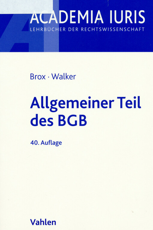 Allgemeiner Teil des BGB