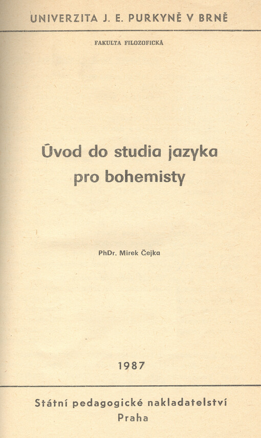 Úvod do studia jazyka pro bohemisty