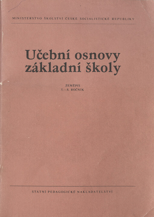 Učební osnovy základní školy :Zeměpis 5.-8. ročník