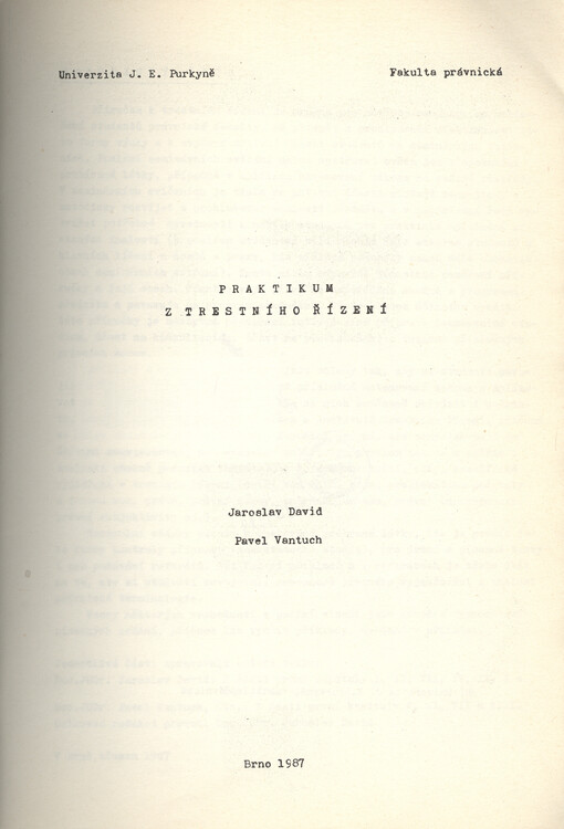 Praktikum z trestního řízení