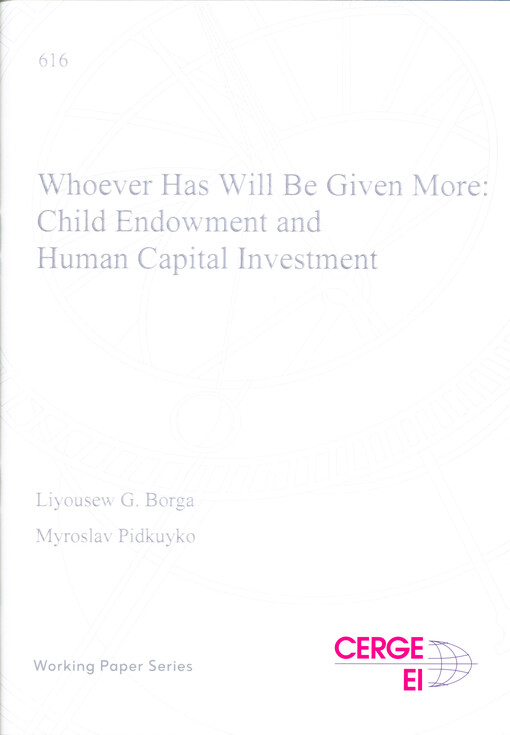 Whoever has will be given more: child endowment and human capital investment