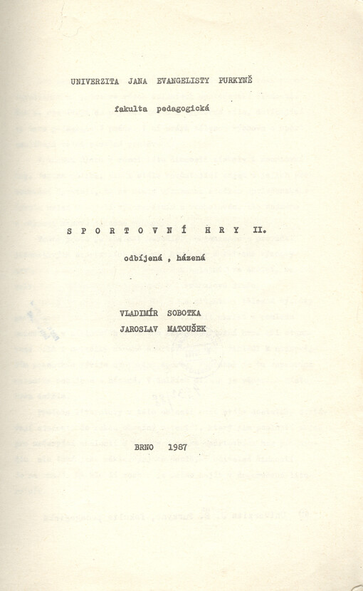Sportovní hry II. Odbíjená, házená