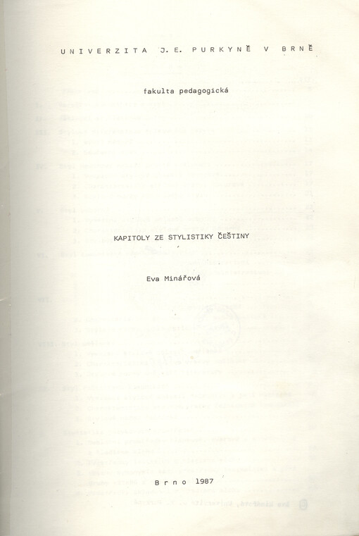 Kapitoly ze stylistiky češtiny