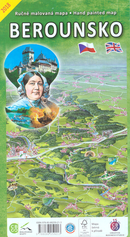 Berounsko ručně malovaná mapa = hand painted map