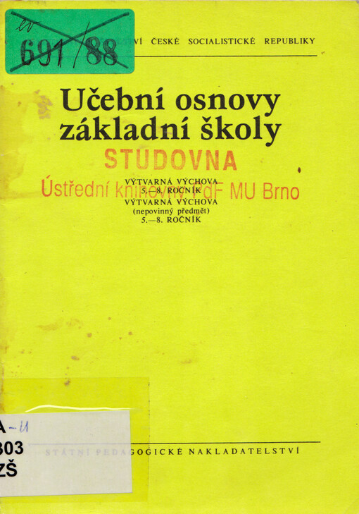 Učební osnovy základní školy : výtvarná výchova 5.-8. ročník; výtvarná výchova (nepovinný předmět) 5.-8. ročník
