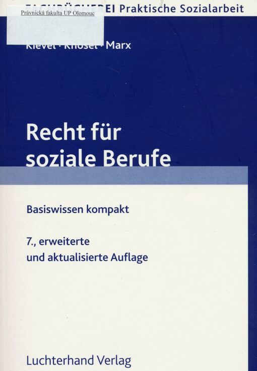 Recht für soziale Berufe : Basiswissen kompakt