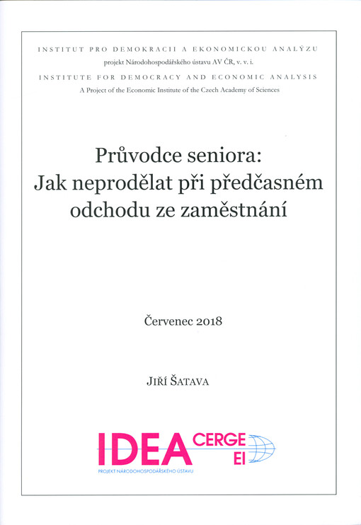 Průvodce seniora : jak neprodělat při předčasném odchodu ze zaměstnání