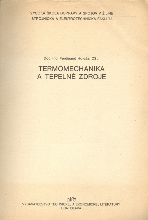 Termomechanika a tepelné zdroje