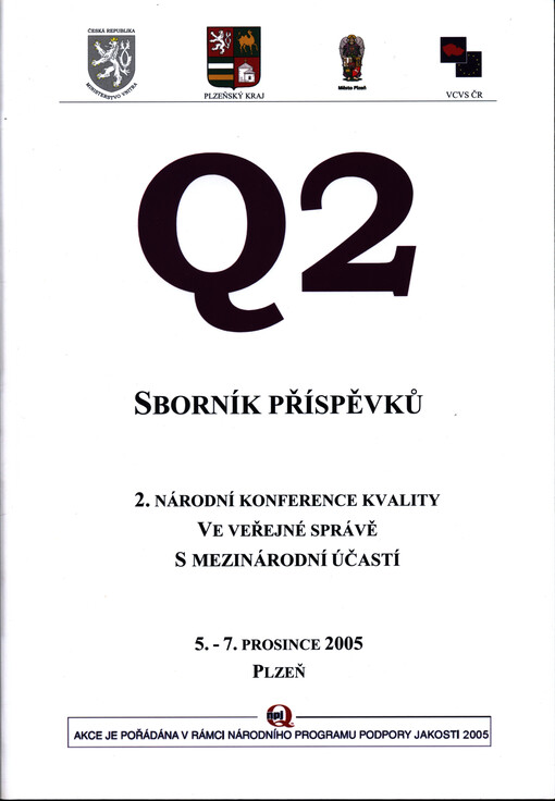 Sborník příspěvků 2. národní konference kvality ve veřejné správě s mezinárodní účastí