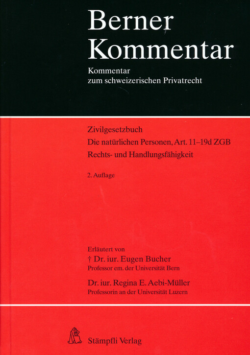 Die natürlichen Personen, Art. 11-19d ZGB, Rechts- und Handlungsfähigkeit