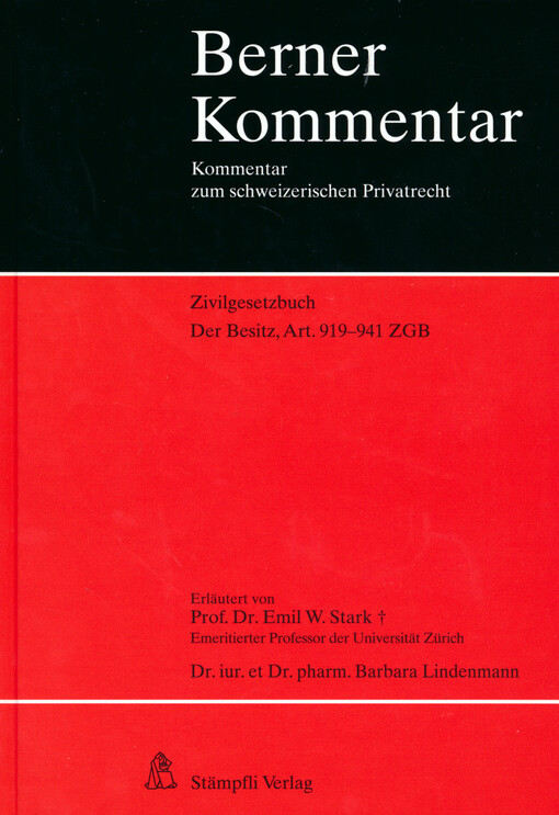 Der Besitz, Art. 919-941 ZGB