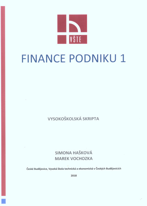 Finance podniku 1 : (vysokoškolská skripta)