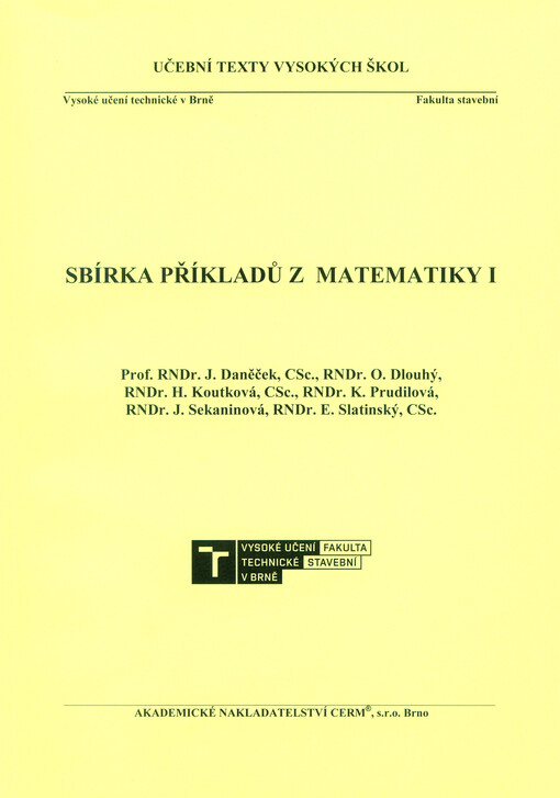 Sbírka příkladů z matematiky I