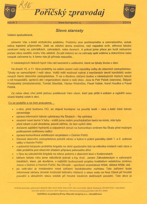 Poříčský zpravodaj