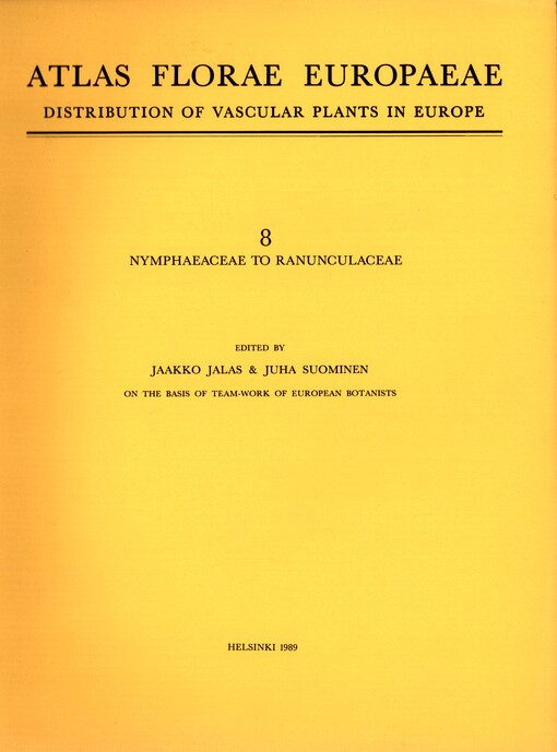 Atlas florae Europaeae : distribution of vascular plants in Europe. 8, Nymphaeaceae to Ranunculaceae