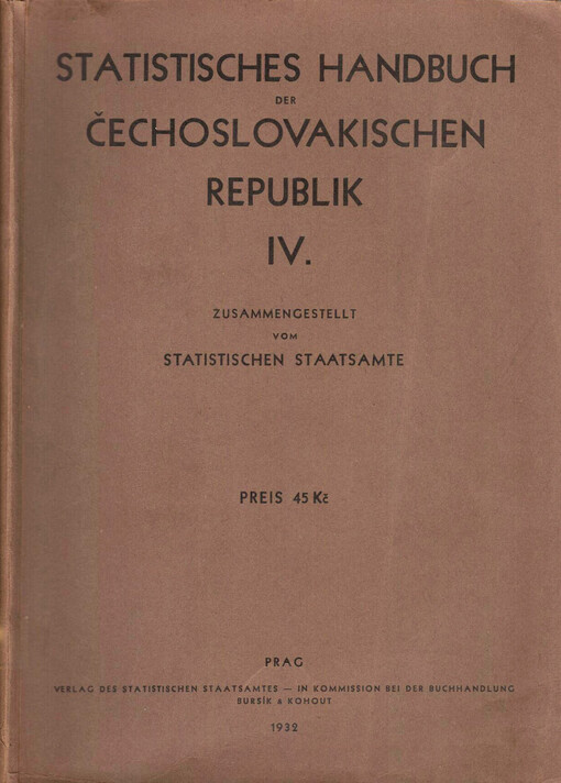 Statistisches Handbuch der Čechoslovakischen Republik
