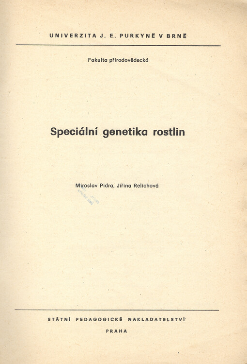 Speciální genetika rostlin