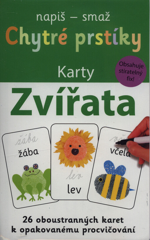 Chytré prstíky :karty : napiš - smaž.Zvířata