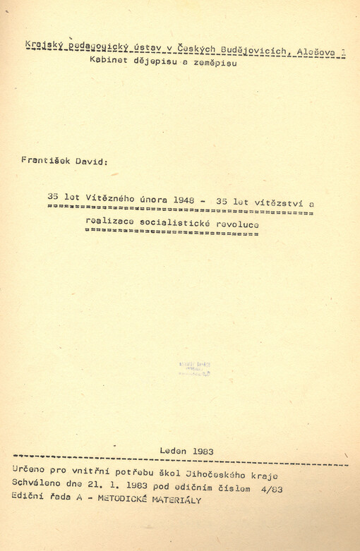 35 let Vítězného února 1948 - 35 let vítězství a realizace socialistické revoluce