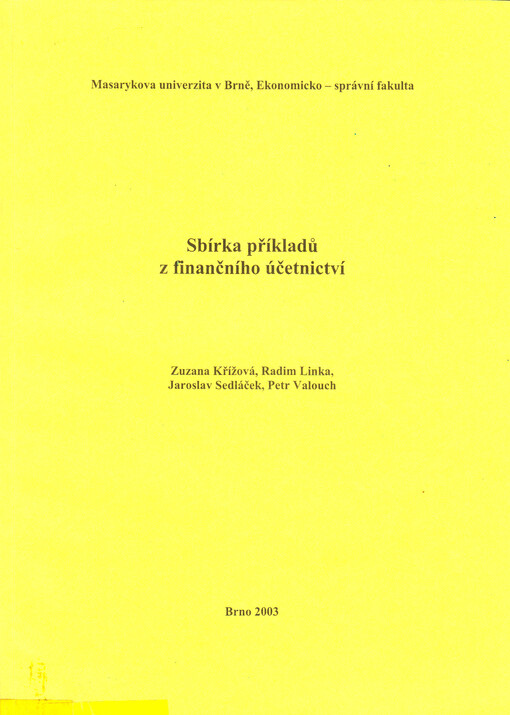 Sbírka příkladů z finančního účetnictví