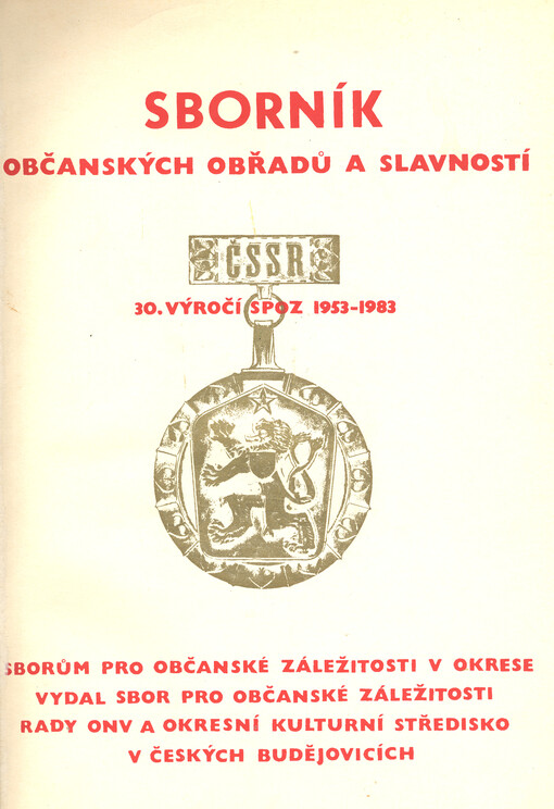 Sborník občanských obřadů a slavností : 30. výročí SPOZ 1953-1983