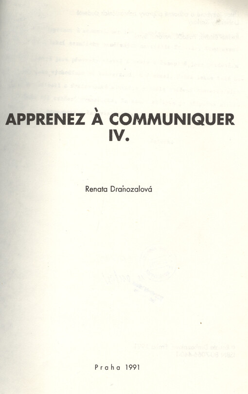 Apprenez à communiquer IV