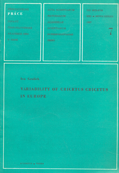 Variability of Cricetus cricetus in Europe