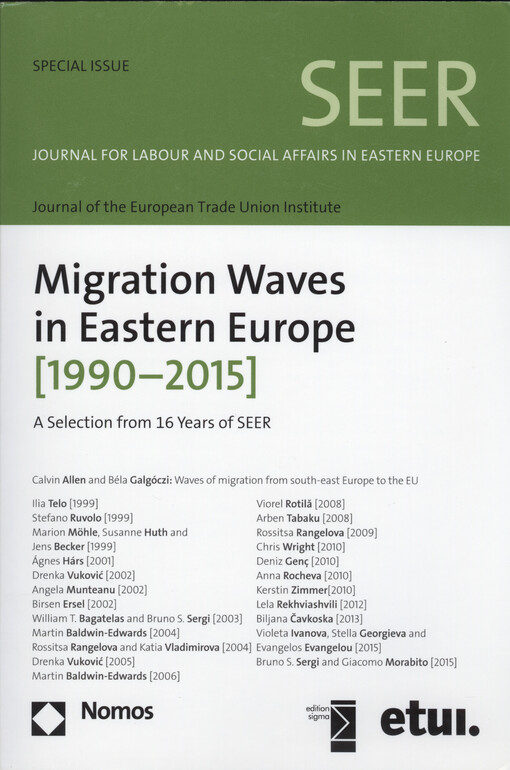 Migration waves in Eastern Europe (1990-2015) : a selection from 16 years of SEER
