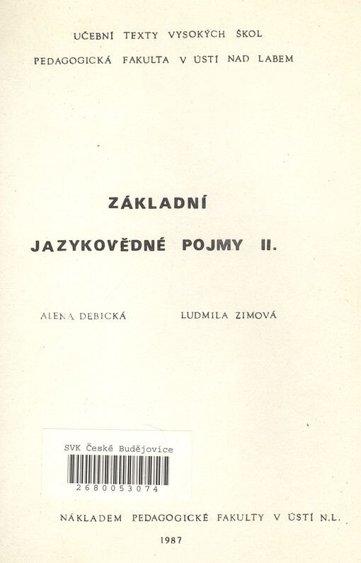 Základní jazykovědné pojmy II.