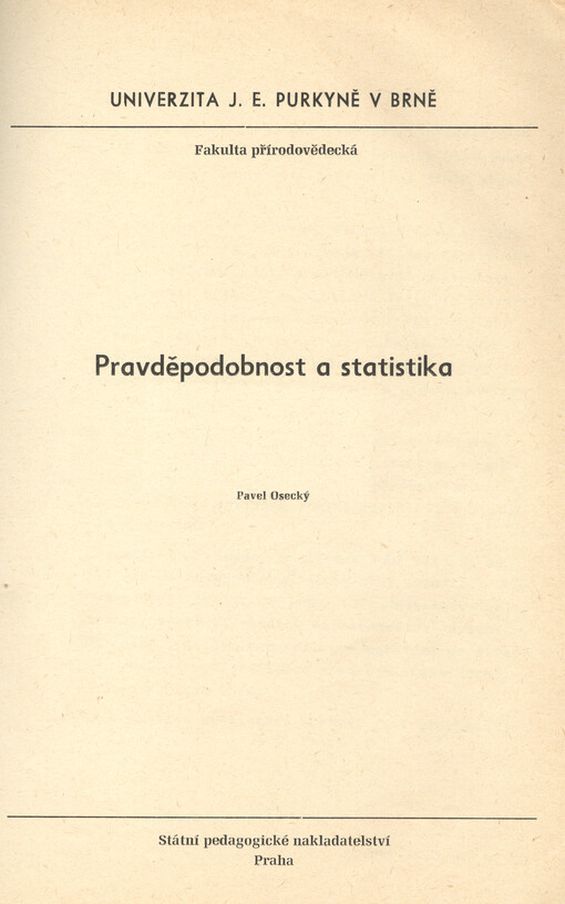 Pravděpodobnost a statistika