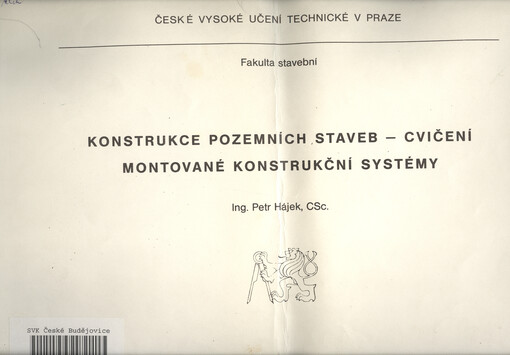 Konstrukce pozemních staveb : cvičení : montované konstrukční systémy