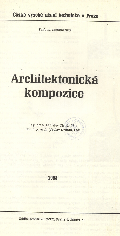 Architektonická kompozice :určeno pro stud. fak. architektury