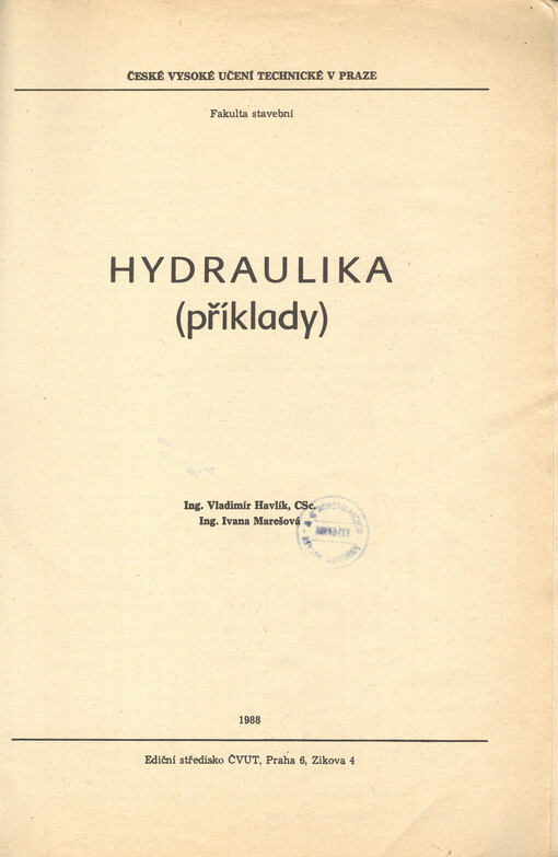 Hydraulika : příklady