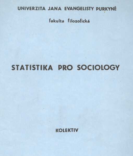 Statistika pro sociology