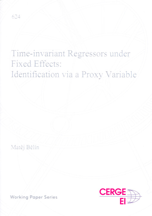 Time-invariant regressors under fixed effects: identification via a proxy variable