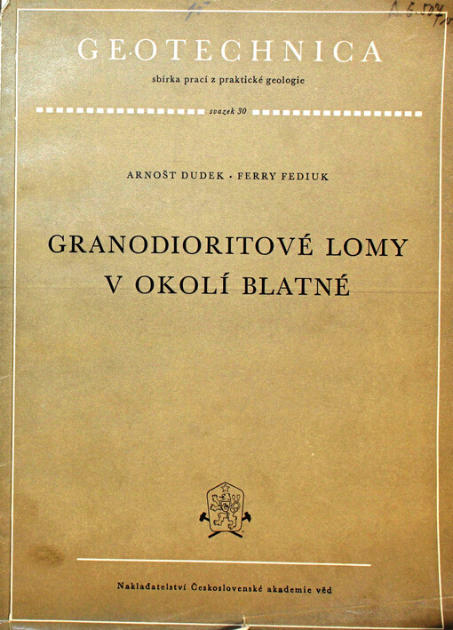 Granodioritové lomy v okolí Blatné