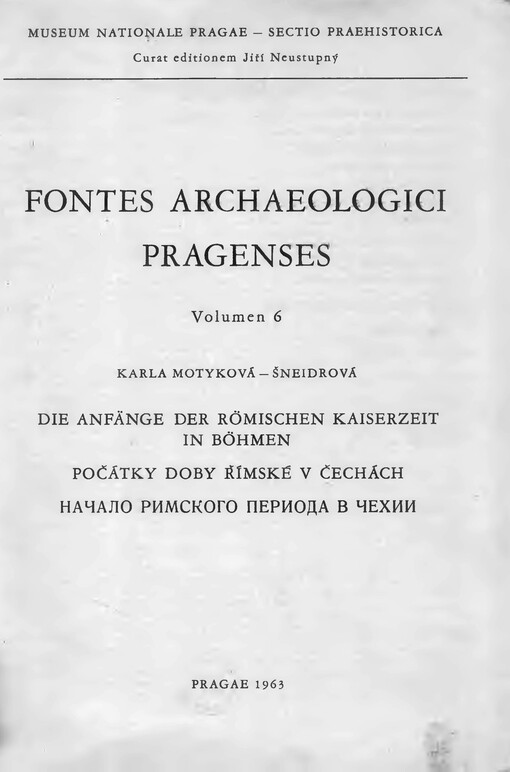 Die Anfänge der römischen Kaiserzeit in Böhmen