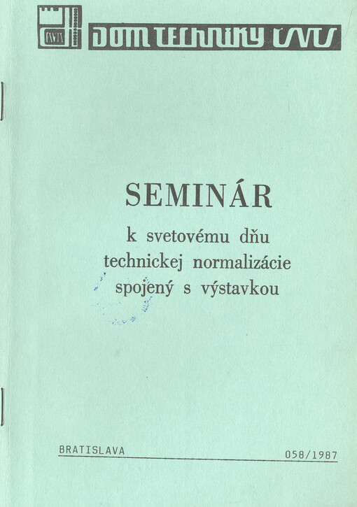 Seminár k svetovému dňu technickej normalizácie spojený s výstavkou