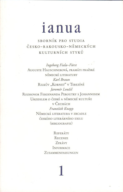 Ianua : sborník pro studia česko-rakousko-německých kulturních styků