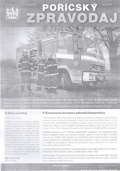 Poříčský zpravodaj : pro občany Poříčí nad Sázavou