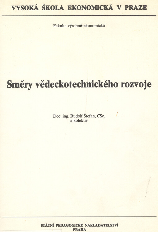  Směry vědeckotechnického rozvoje 