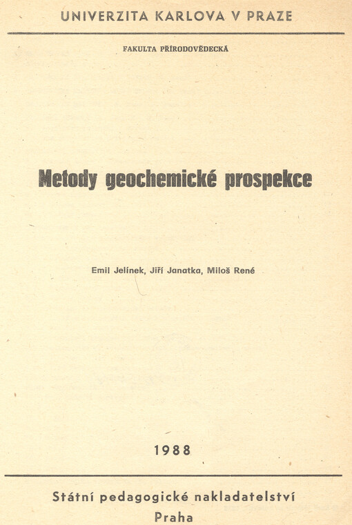 Metody geochemické prospekce