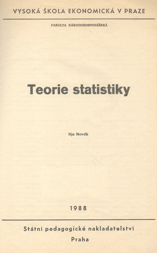 Teorie statistiky